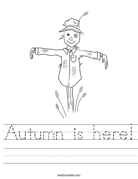 Harvest Hollow Scarecrow Worksheet