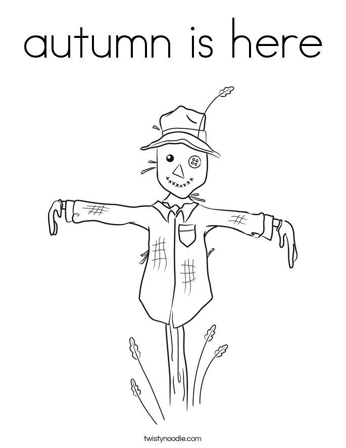 autumn is here Coloring Page