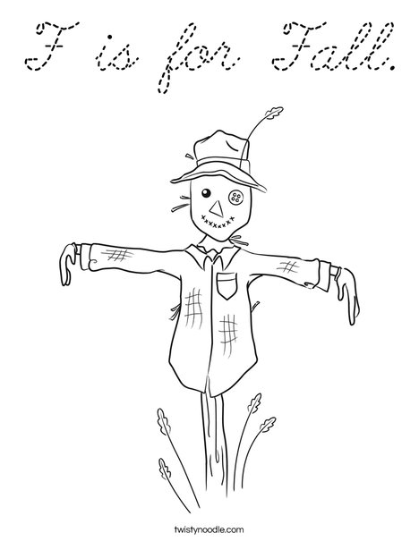 Harvest Hollow Scarecrow Coloring Page