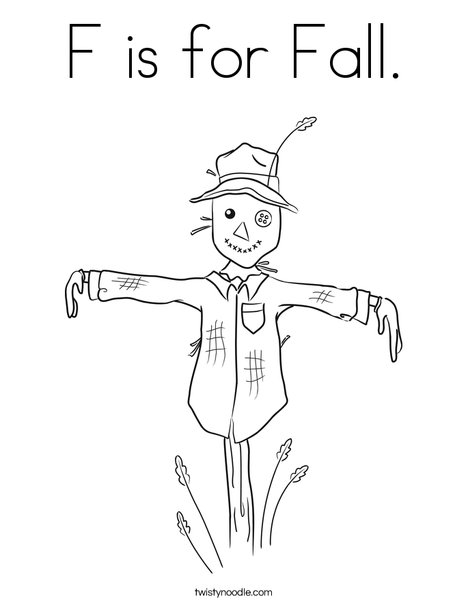 Harvest Hollow Scarecrow Coloring Page