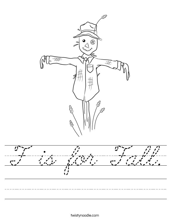 F is for Fall. Worksheet