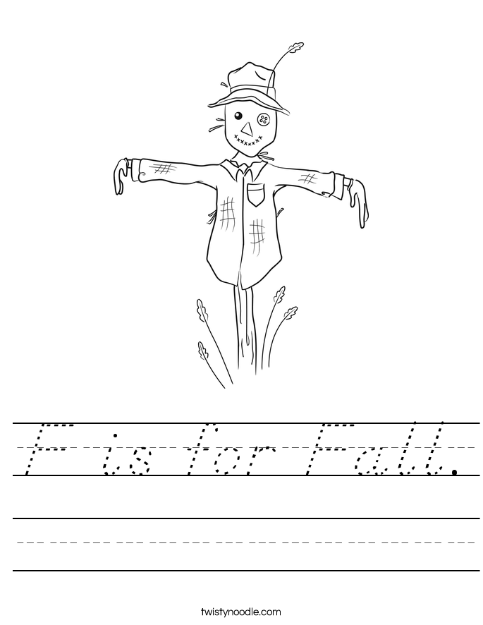 F is for Fall. Worksheet