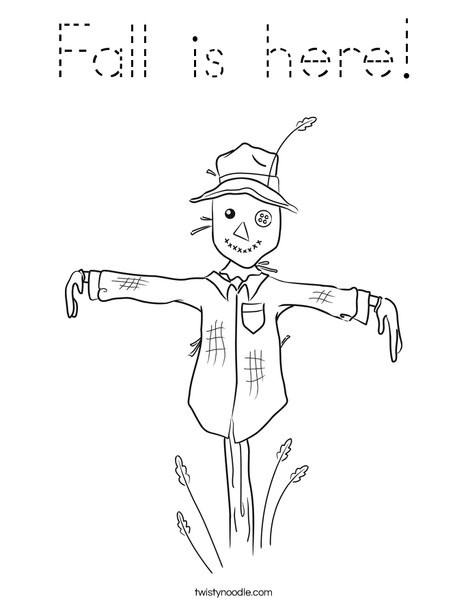 Harvest Hollow Scarecrow Coloring Page