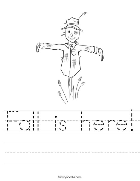 Harvest Hollow Scarecrow Worksheet