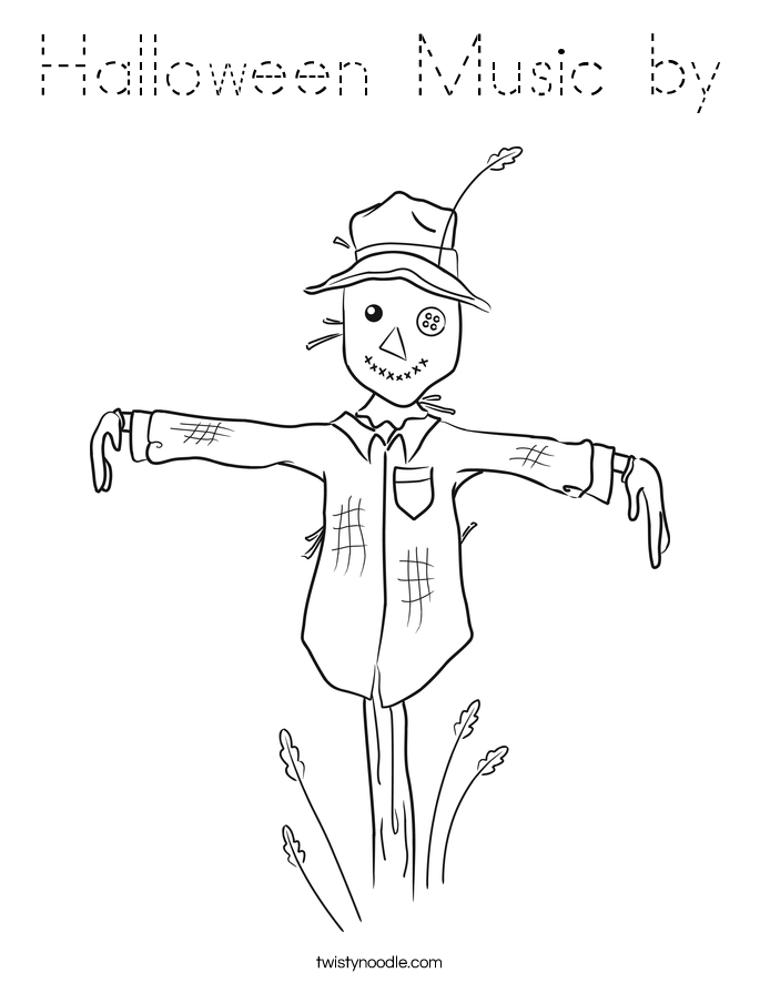 Halloween Music by Coloring Page