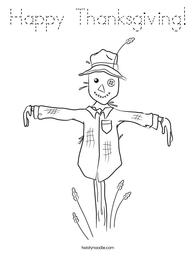 Happy Thanksgiving! Coloring Page