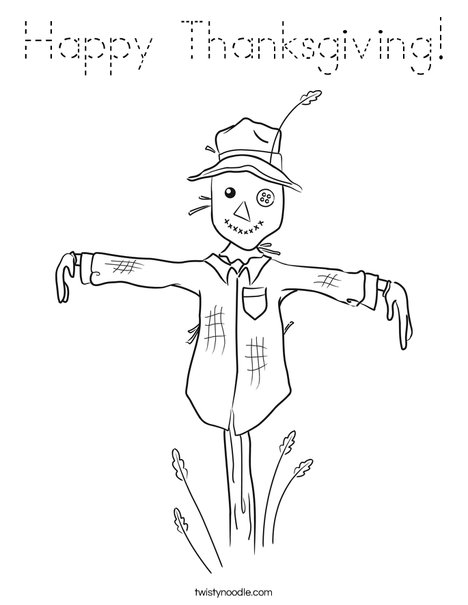 Harvest Hollow Scarecrow Coloring Page