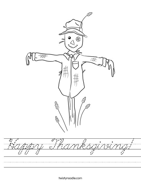 Harvest Hollow Scarecrow Worksheet