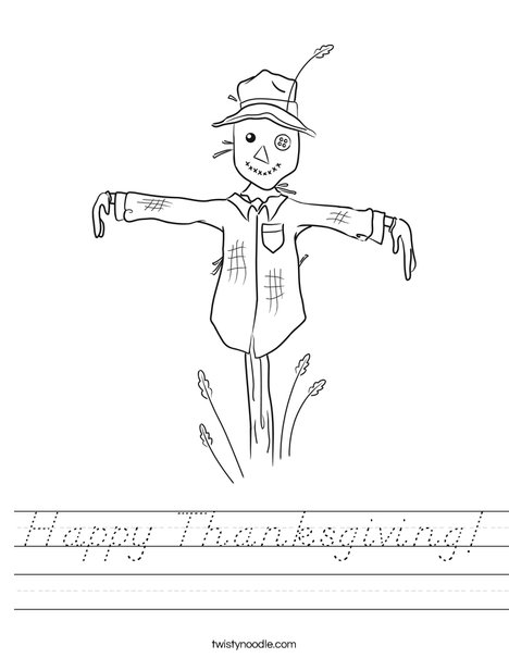 Harvest Hollow Scarecrow Worksheet
