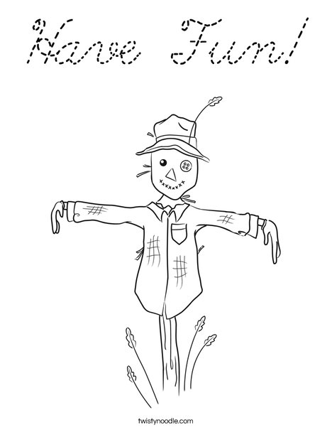 Harvest Hollow Scarecrow Coloring Page