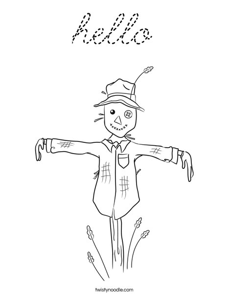 Harvest Hollow Scarecrow Coloring Page