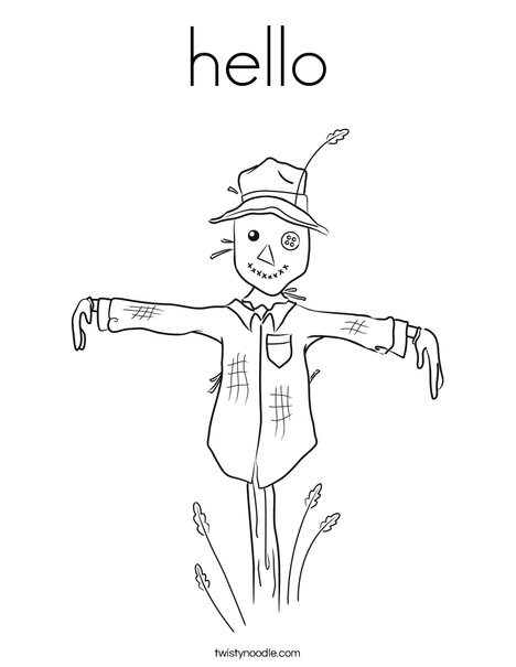 Harvest Hollow Scarecrow Coloring Page