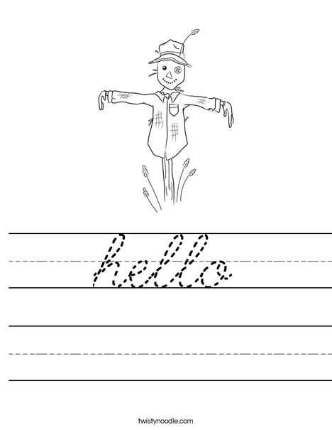 Harvest Hollow Scarecrow Worksheet