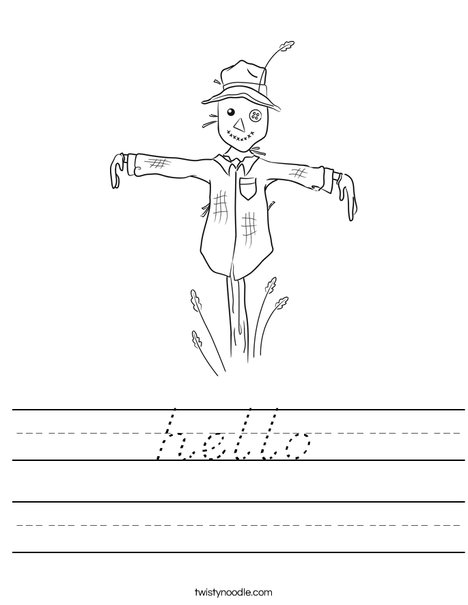 Harvest Hollow Scarecrow Worksheet