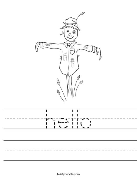 Harvest Hollow Scarecrow Worksheet