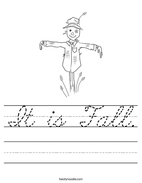 Harvest Hollow Scarecrow Worksheet