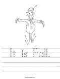 It is Fall. Worksheet