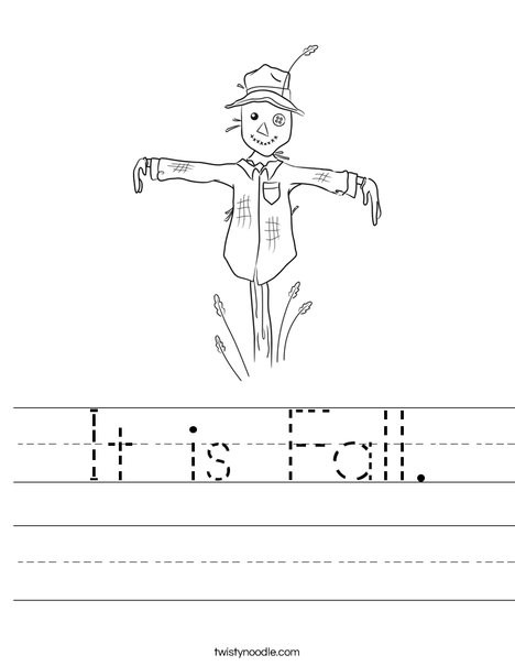 Harvest Hollow Scarecrow Worksheet