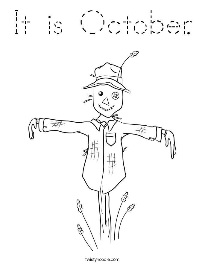 It is October. Coloring Page