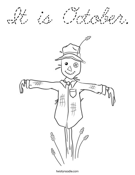 Harvest Hollow Scarecrow Coloring Page