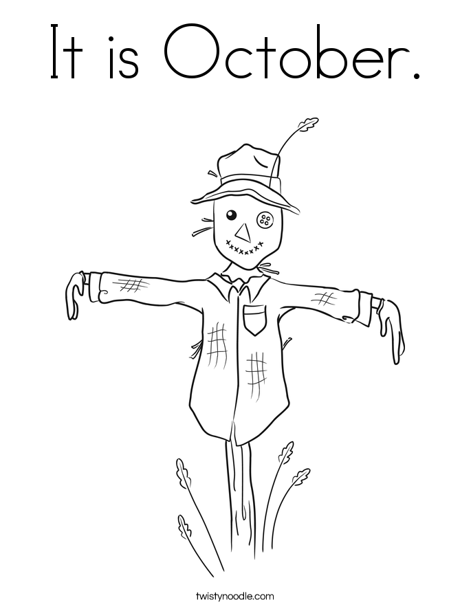 It is October. Coloring Page