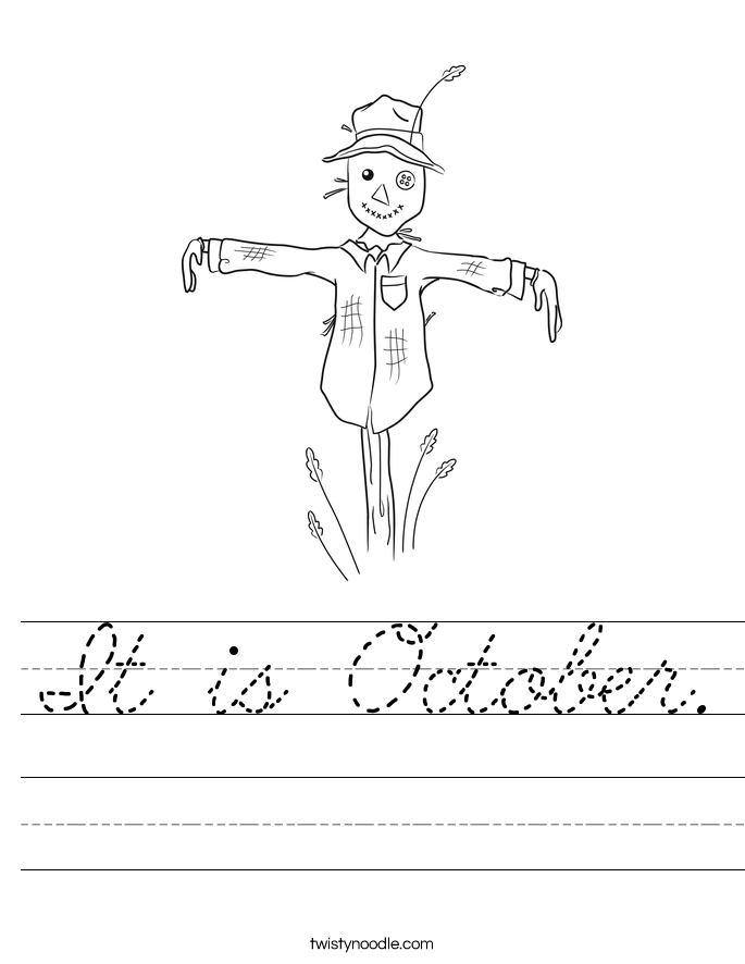 It is October. Worksheet