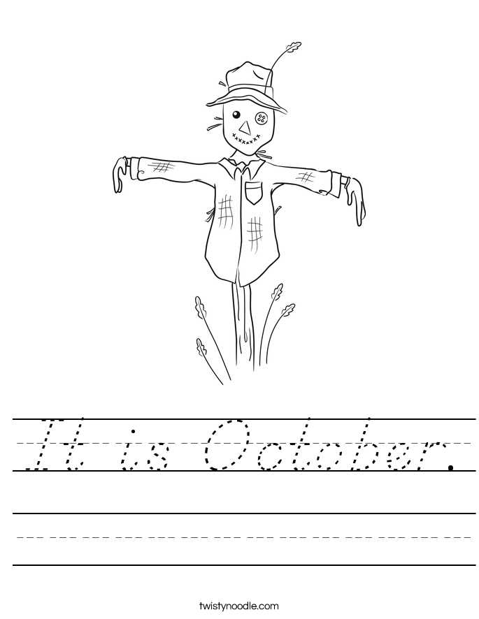 It is October. Worksheet