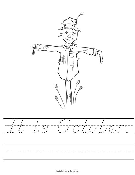 Harvest Hollow Scarecrow Worksheet