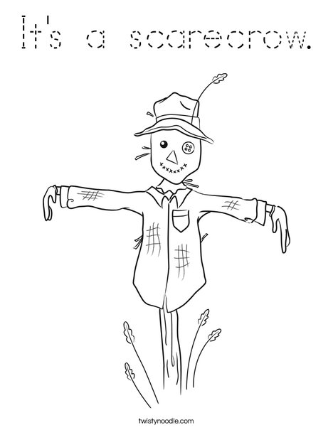 Harvest Hollow Scarecrow Coloring Page