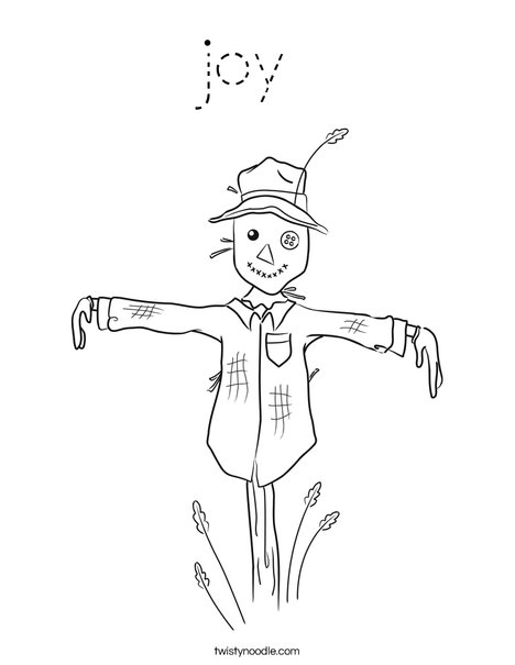 Harvest Hollow Scarecrow Coloring Page