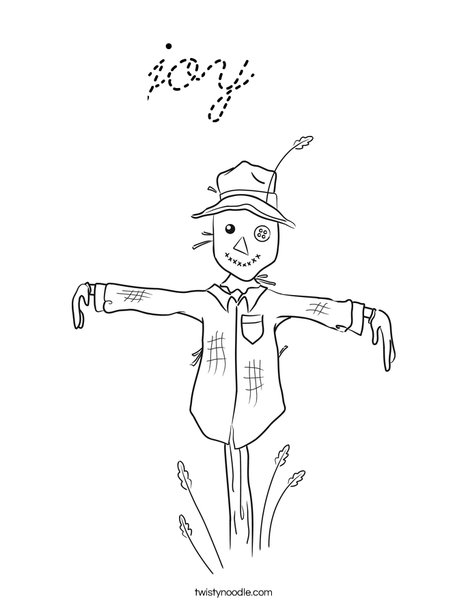 Harvest Hollow Scarecrow Coloring Page