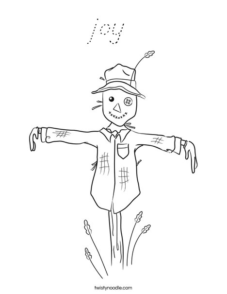 Harvest Hollow Scarecrow Coloring Page
