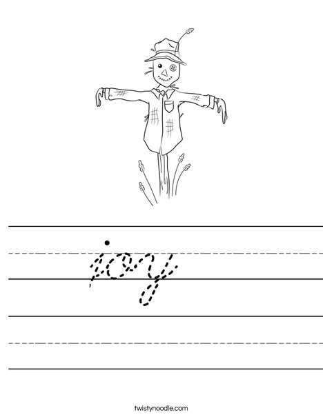 Harvest Hollow Scarecrow Worksheet