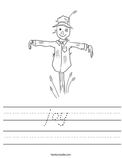 Harvest Hollow Scarecrow Worksheet