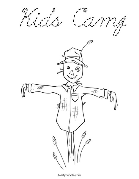 Harvest Hollow Scarecrow Coloring Page