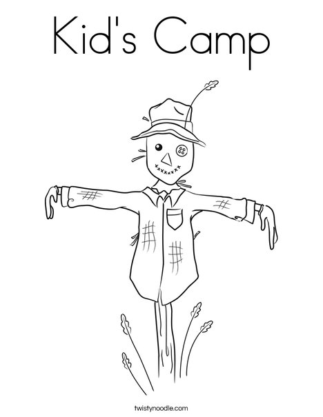 Harvest Hollow Scarecrow Coloring Page