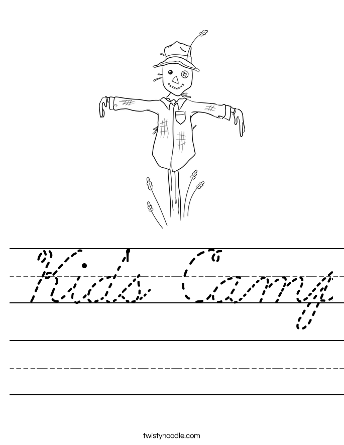 Kid's Camp Worksheet