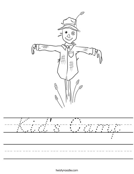 Harvest Hollow Scarecrow Worksheet