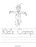 Kid's Camp Worksheet