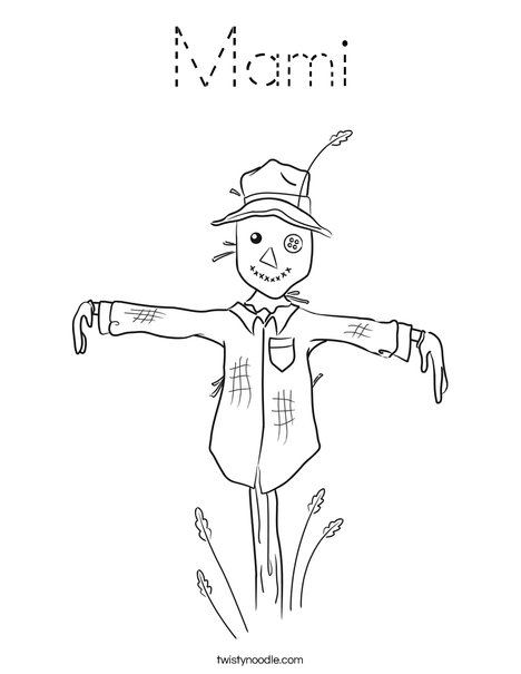 Harvest Hollow Scarecrow Coloring Page