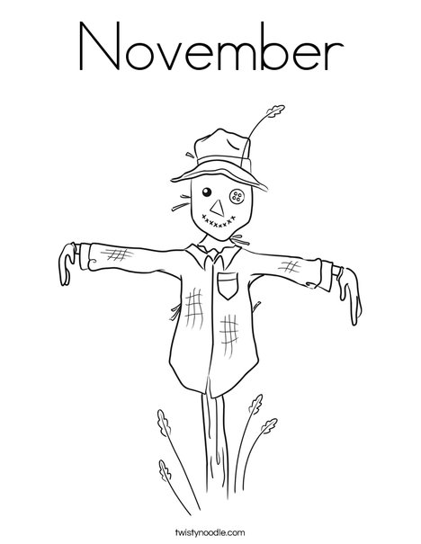 Harvest Hollow Scarecrow Coloring Page
