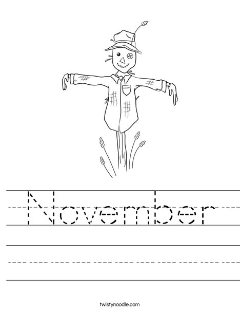 Harvest Hollow Scarecrow Worksheet