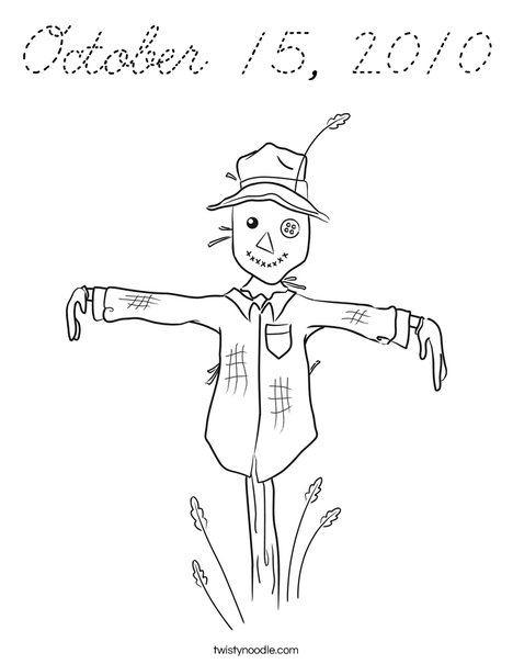 Harvest Hollow Scarecrow Coloring Page