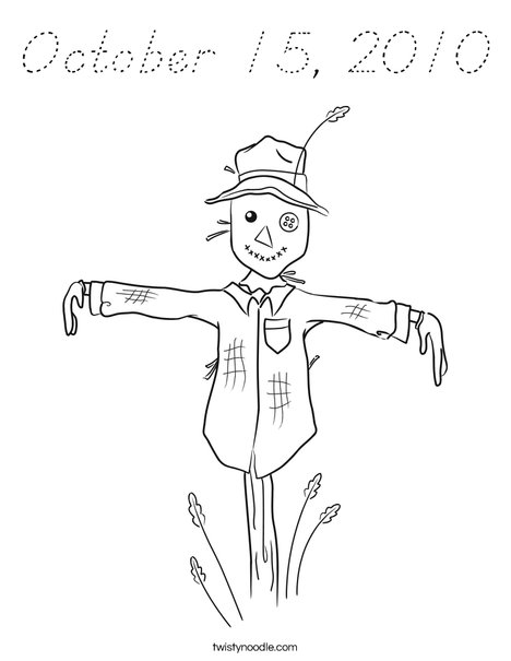 Harvest Hollow Scarecrow Coloring Page