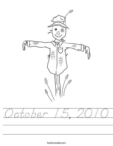 Harvest Hollow Scarecrow Worksheet