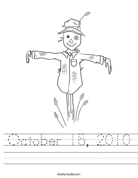 Harvest Hollow Scarecrow Worksheet