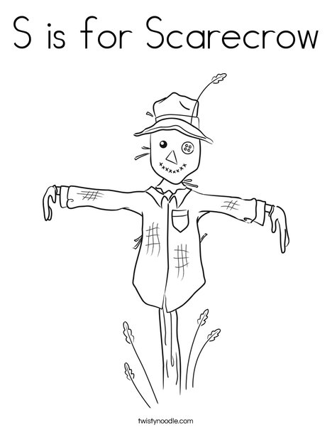 Harvest Hollow Scarecrow Coloring Page
