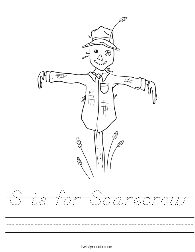 S is for Scarecrow Worksheet