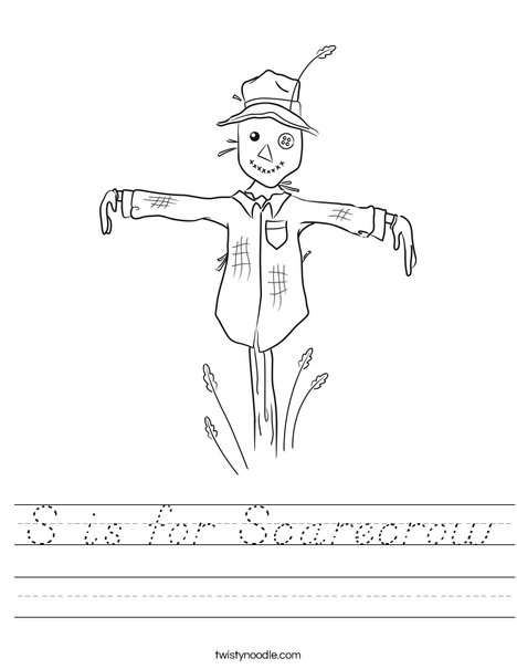 Harvest Hollow Scarecrow Worksheet