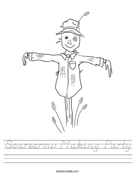 Harvest Hollow Scarecrow Worksheet